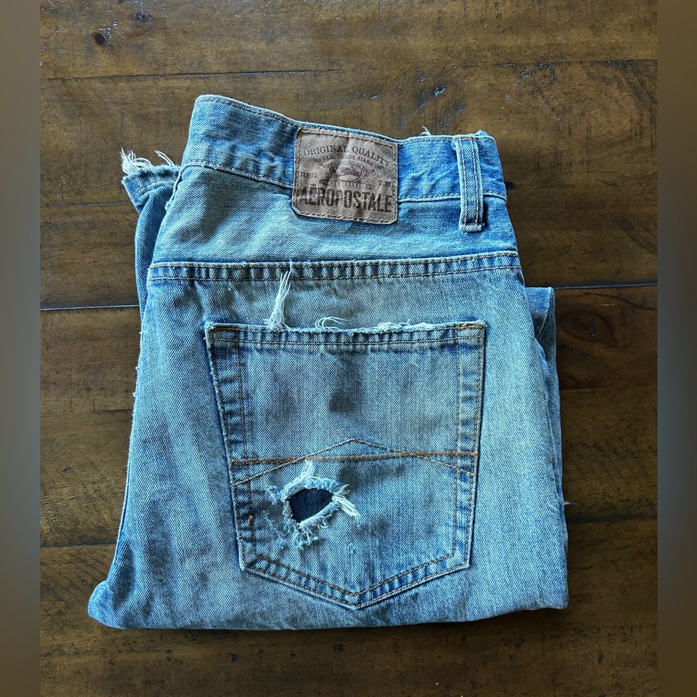 distressed straight leg/bootcut aeropostale jeans